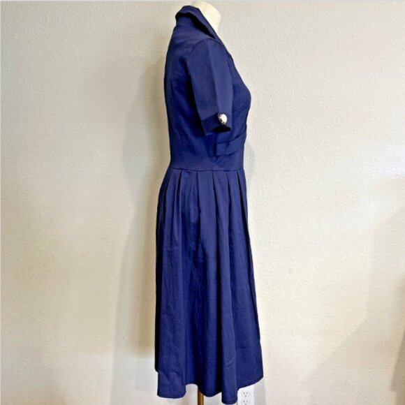 Lindy Bop Circle Skirt Dress "Claudette" Small Retro Navy Blue NWT Vintage Style - Picture 5 of 11